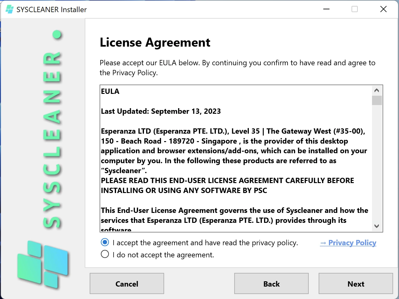 install screenshot