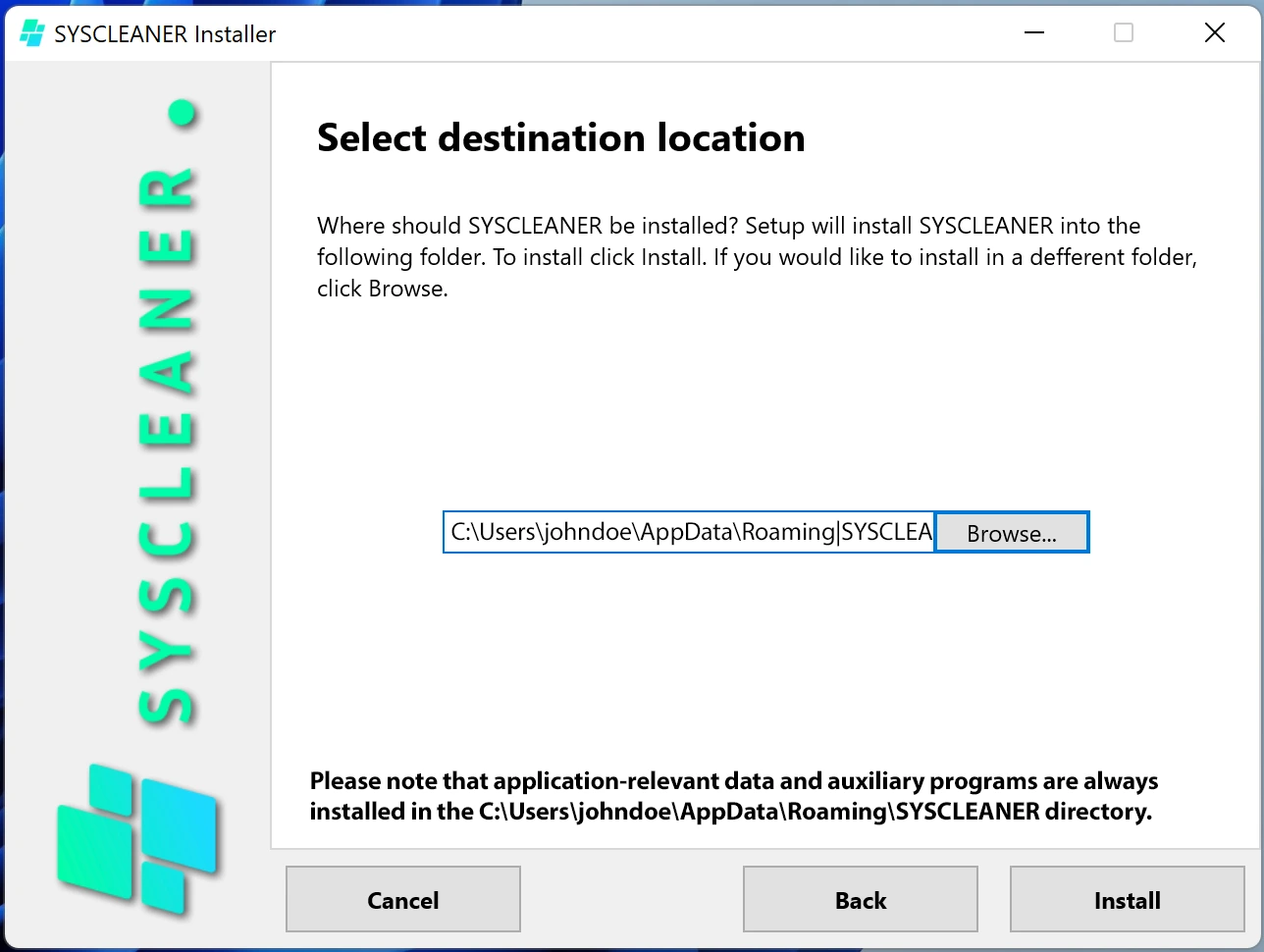 install screenshot